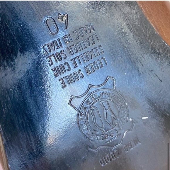 Arnold Churgin Brown Leather Slip On W  Chunky Heel 40 - Picture 9 of 11